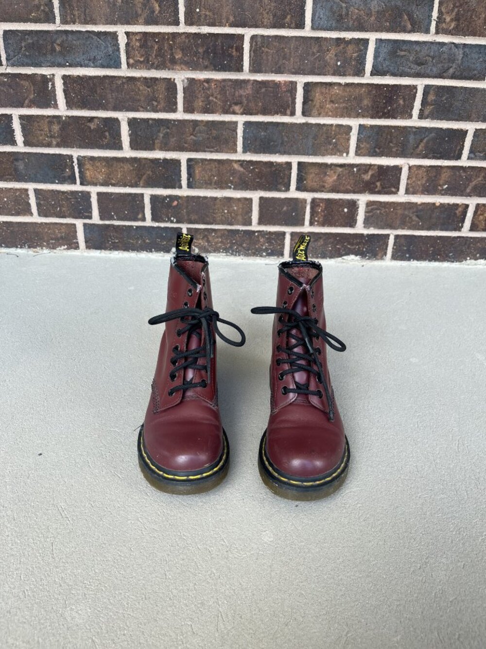 Dr. Martens Classic Leather Lace Up Boots Cherry Red